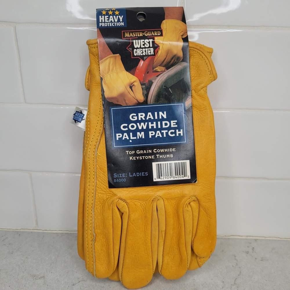West Chester Grain Cowhide Palm Patch Leather Work Glove Ladies size